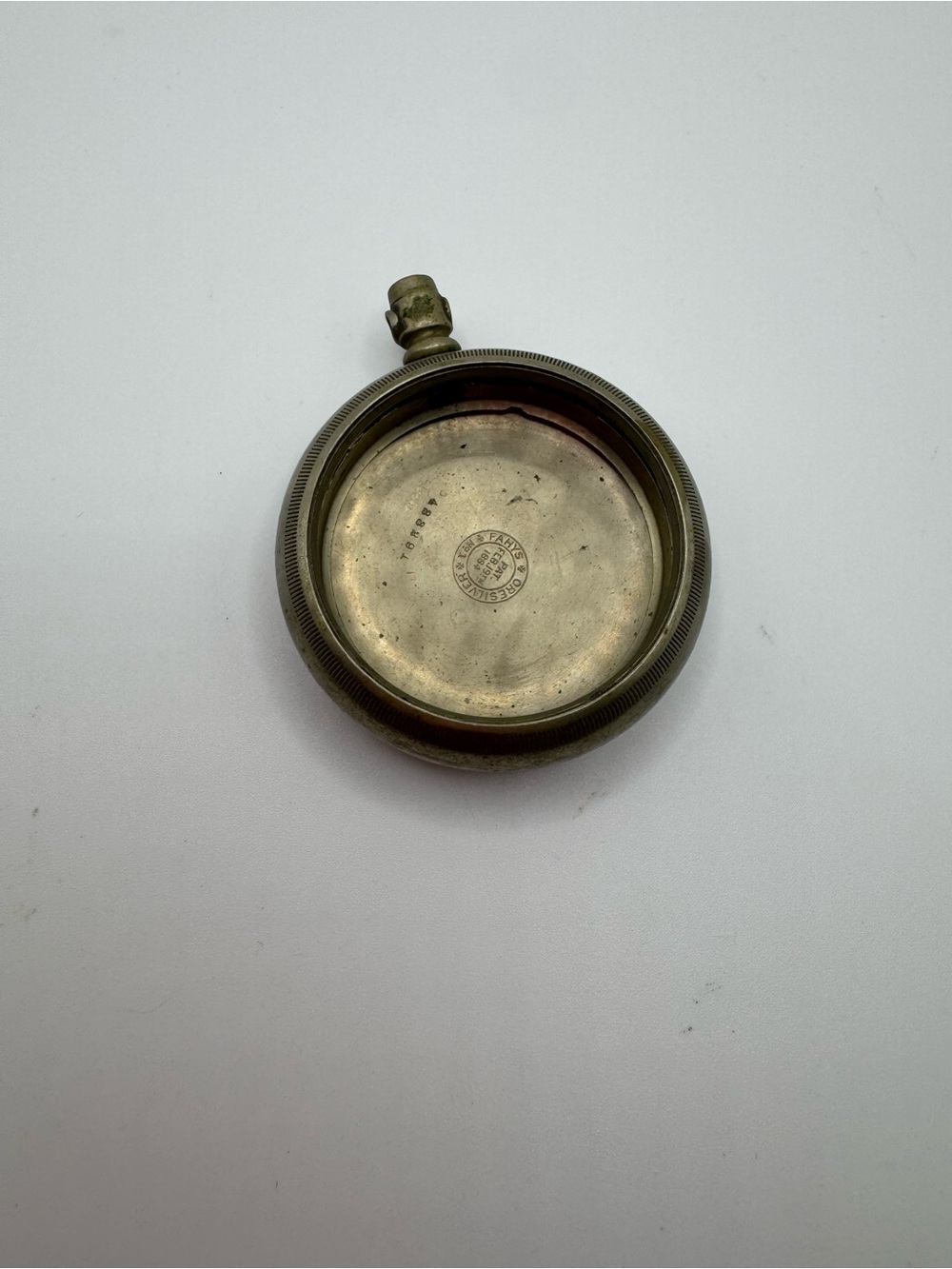 Vintage Brass Round Pocket Flask with Screw Top